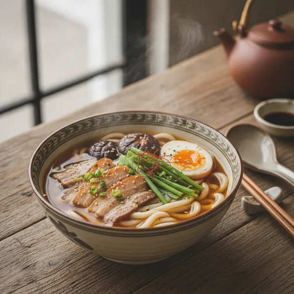 Ramen au porc et œuf mariné